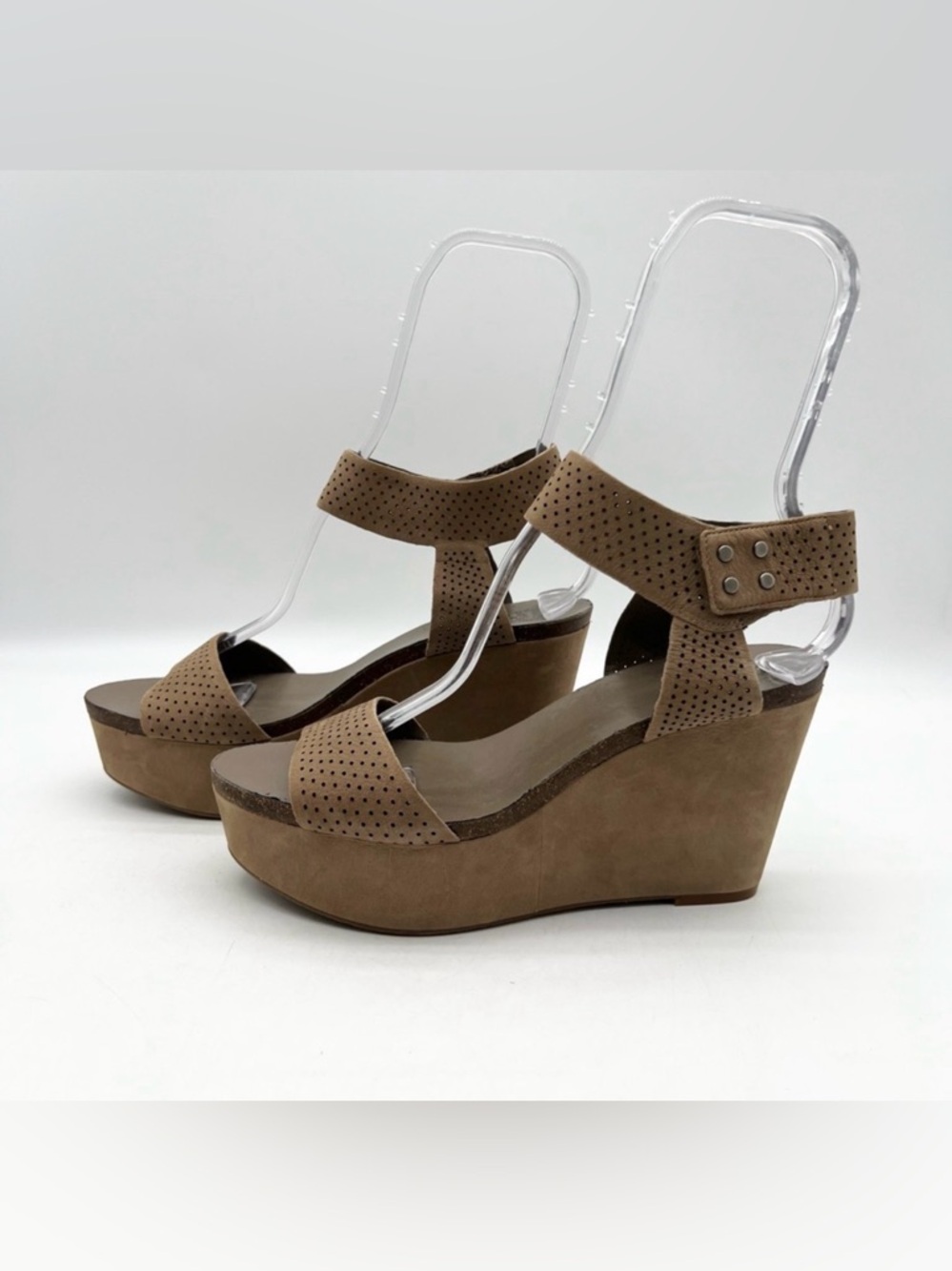 Vince Camuto Valamie Platform Wedge Sandals Ankle Strap Tan Size 10